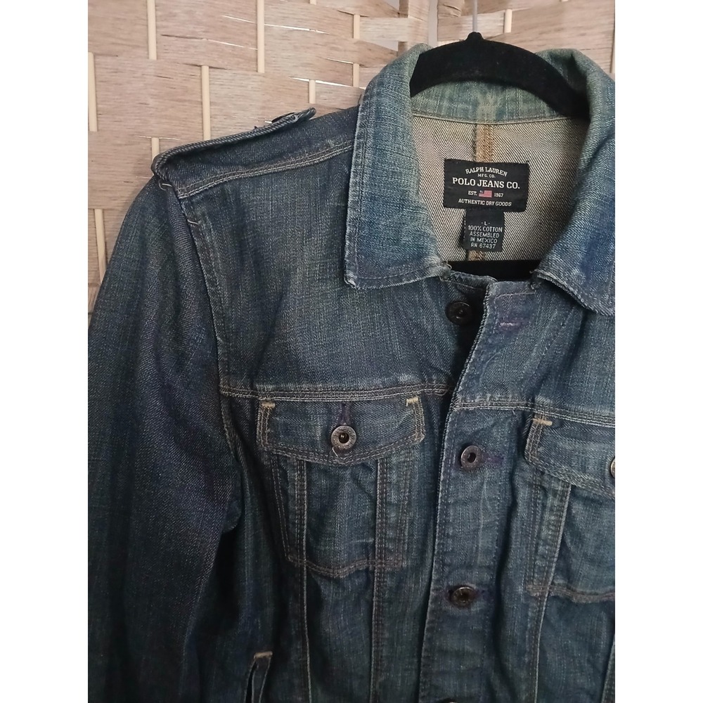 Vtg Women's Ralph Lauren Polo Jeans Co Denim Jacket Sz L - Picture 3 of 5